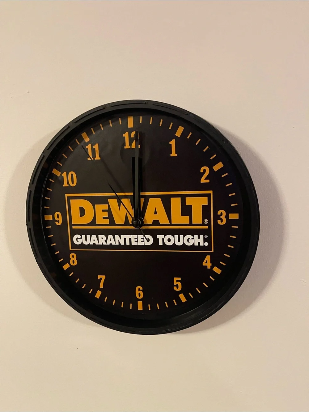 Black and Yellow Wall Clock - Guaranteed Tough